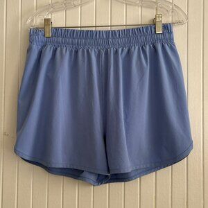 Beyond Yoga Blue Lined Shorts Drawstring